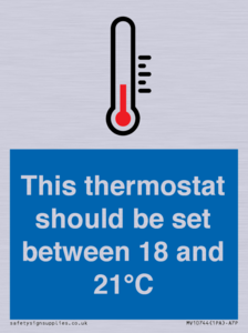 This thermostat should be set between 18 and 21°C